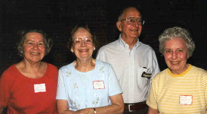 2001 Andrew Family Reunion - Strudell First Cousins (L to R) - Marjorie Kalhorn - Margaret Shaw - Edgar Griesbaum - Virginia Strudell - Click on Picture to View Full Screen